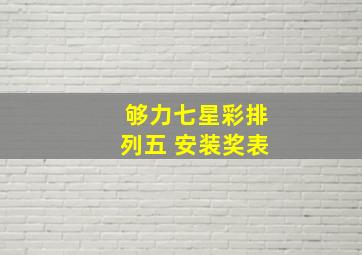 够力七星彩排列五 安装奖表